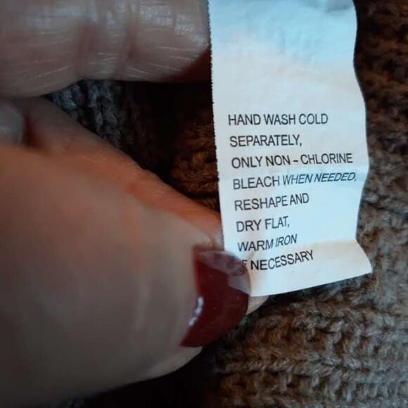 Chunky Knit Sweater Cowl Neck Size S Jeanne Pierre light Taupe - Picture 7 of 7